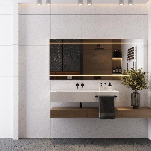 Terra Mia 24 in. x 24 in. Matte Bright White with Gray Flecks Porcelain Wall and Floor Tile (15.93 sq. ft./case)-4 Pack
