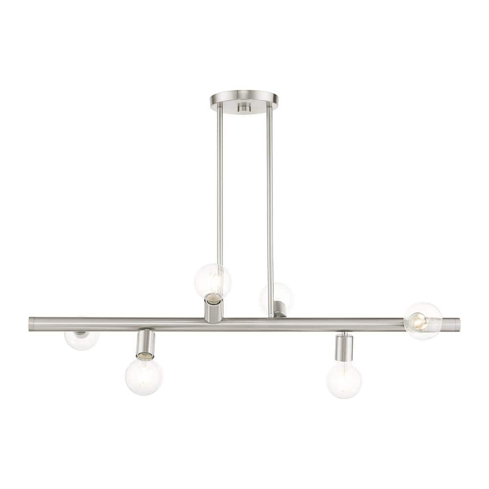 Wormack 6-Light Brushed Nickel Linear Chandelier price history on PriceWatchPro