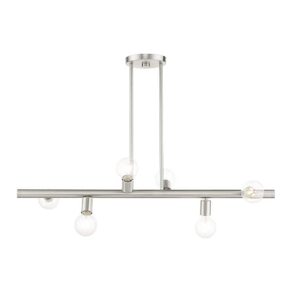AVIANCE LIGHTING Wormack 6-Light Brushed Nickel Linear Chandelier