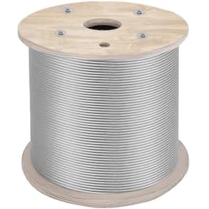 Steel Wire Rope 304 Stainless Steel 7x19 Steel Cable 200 ft. x 1/4 in. for Railing Decking DIY Balustrade