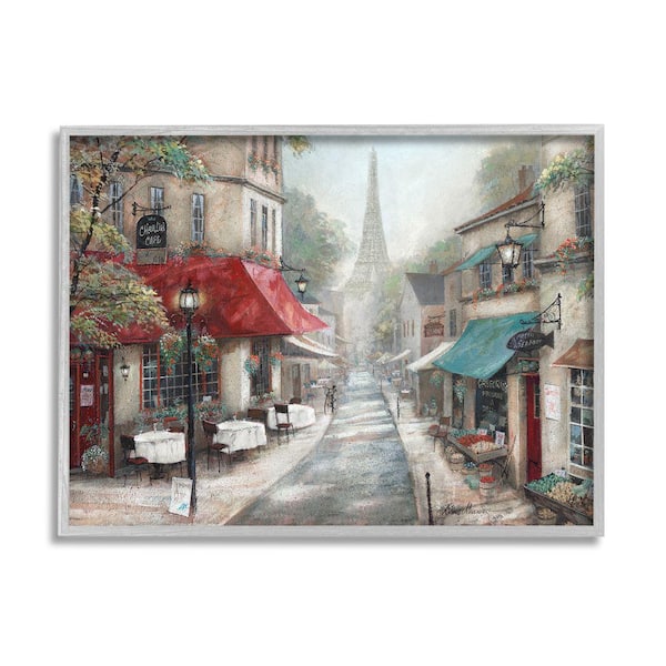 Stupell Industries Parisian Countryside Bistro Architecture By Ruane Manning Framed Print Architecture Texturized Art 24 in. x 30 in.