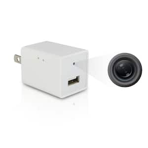 LizaCam USB Wall Plug with Hidden Wireless IP Camera Includes 32GB Micro SD Card, White
