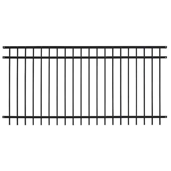 US Door and Fence Pro Series 4.84 ft. H x 7.67 ft. W Black Steel Adjustable Fence Panel