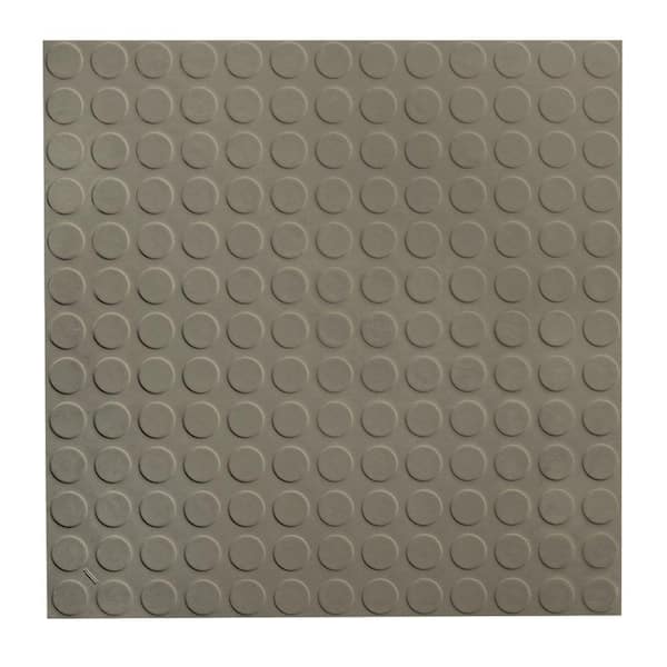 ROPPE Vantage Circular Profile 19.69 in. x 19.69 in. Lunar Dust Rubber Tile