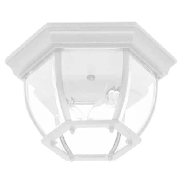 ARTCRAFT Sergej 2-Light White Outdoor Flush Mount