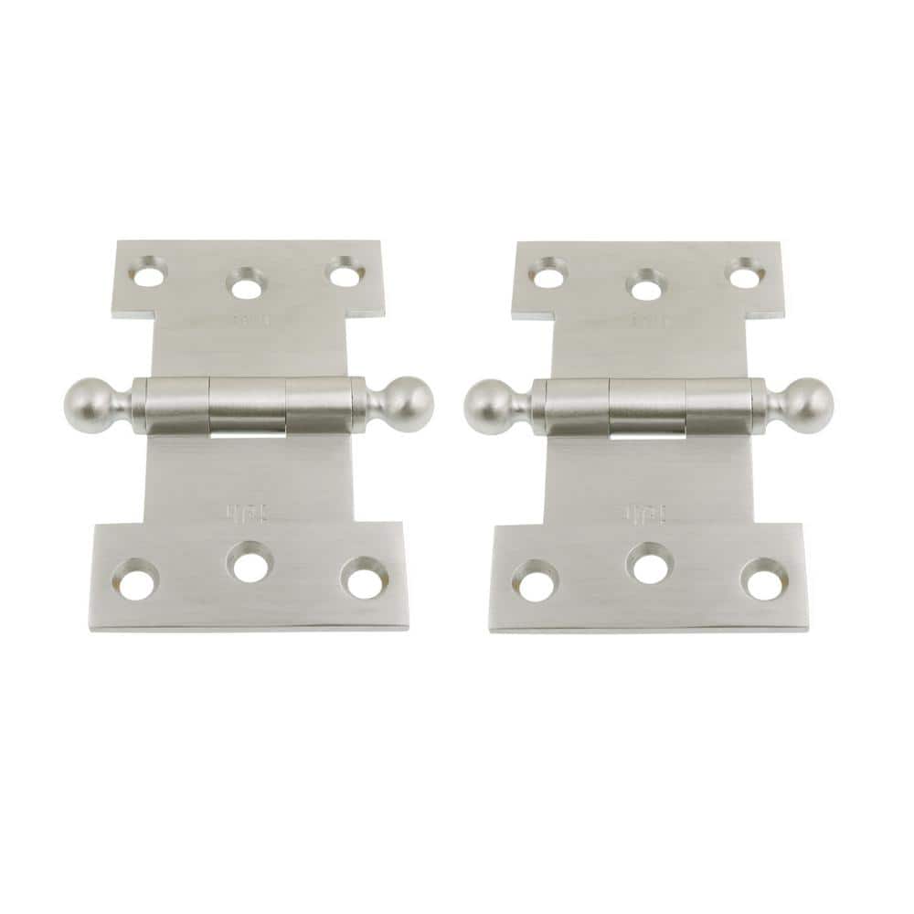 2-1/2 in. x 4 in. Solid Brass Parliament Hinge with Ball Finials in Satin Chrome (1-Pair) price history on PriceWatchPro