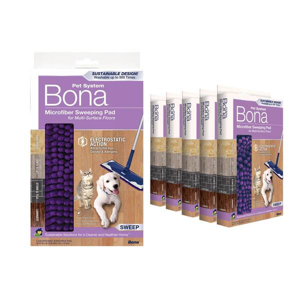 Bona Pet Floor Mop Starter Kit - 2 In 1 Wet + Dry Floor Sweeping +