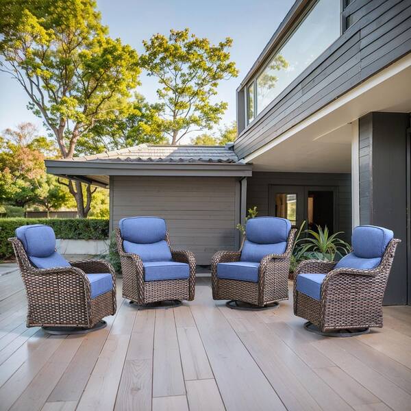 Opohoro Arcadia Brown Wicker Outdoor Rocking Chair Patio