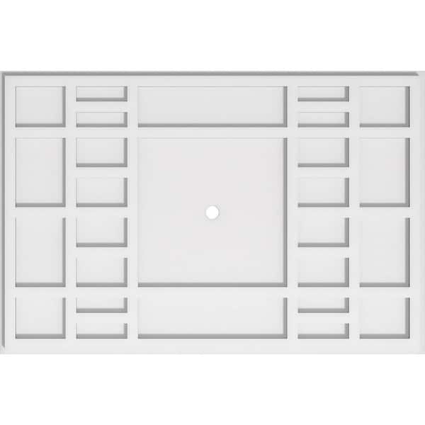32 in. W x 21-3/8 in. H x 1 in. ID x 1 in. P Beaux Architectural Grade PVC Contemporary Ceiling Medallion