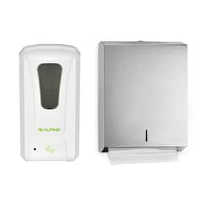 40 oz. Wall Mount Automatic Liquid Gel Sanitizer Commercial Soap Dispenser and C-Fold/Multi-Fold Paper Towel Dispenser