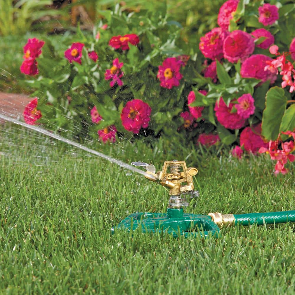 Green Heavy Duty Metal Pulsating Lawn Sprinkler