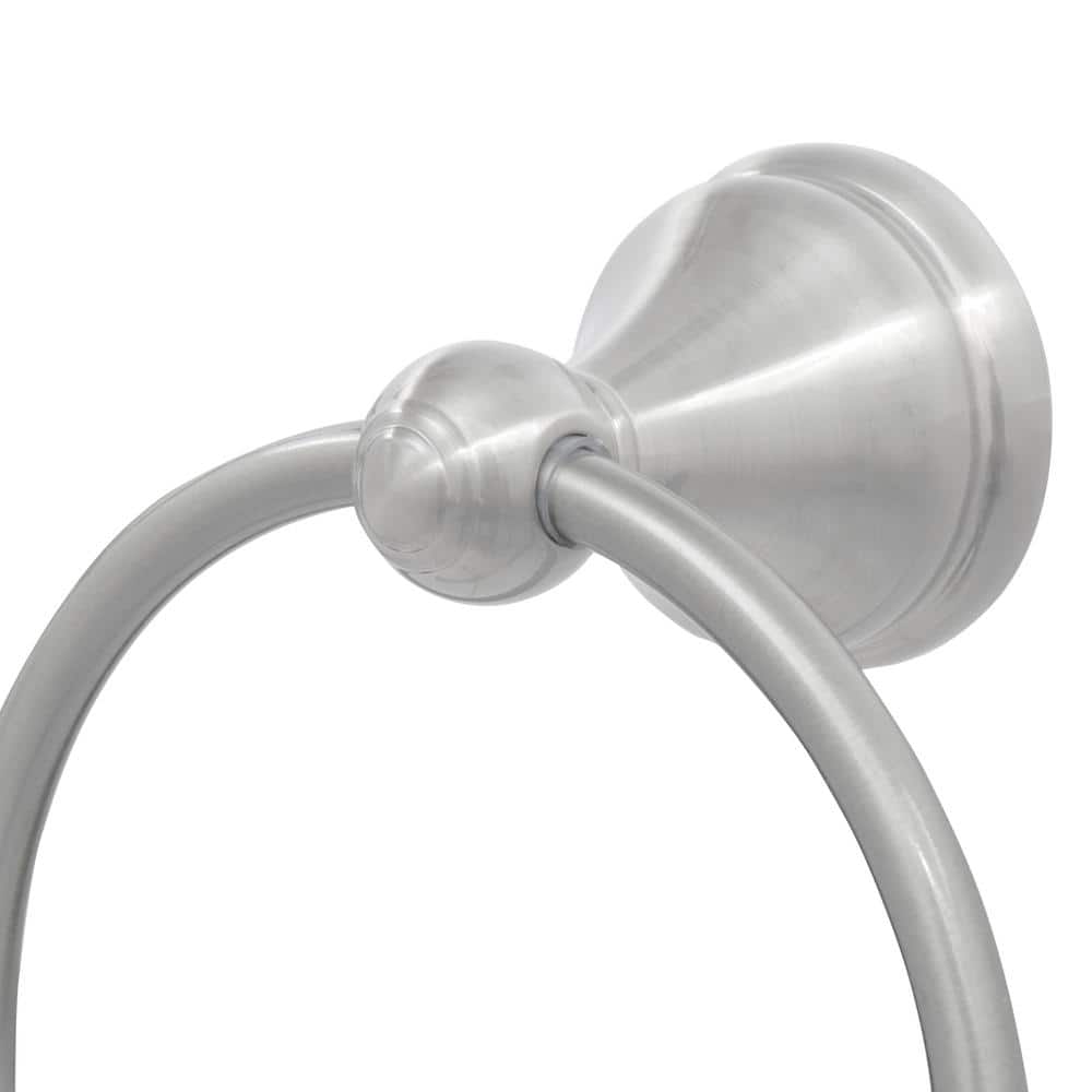 Satin Nickel 4-Piece Bathroom Hardware Set with Towel Bar