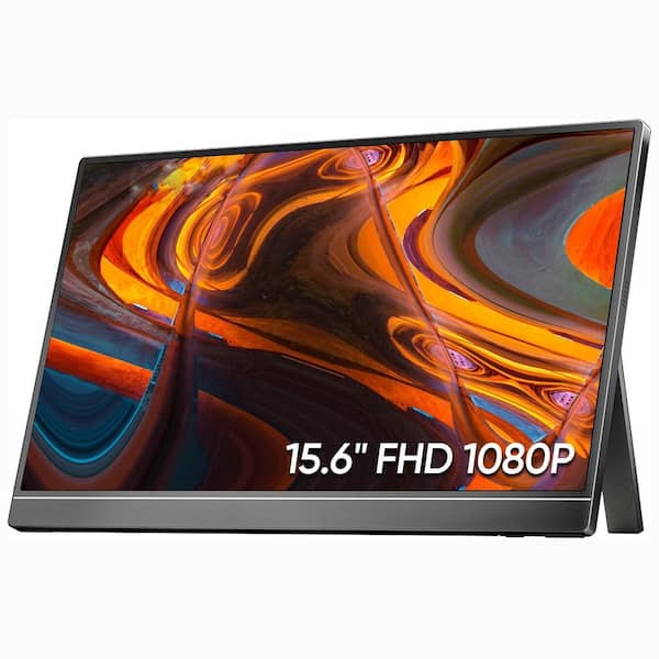 15.6 in. FHD 1080P Ultra-Slim Portable Monitor w/Kickstand IPS Display for PC MAC Phone Xbox PS5 USB C HDMI Connectivity