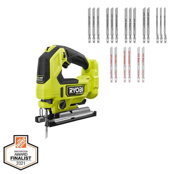 i stedet Personlig Blank RYOBI ONE+ HP 18V Brushless Cordless Jig Saw (Tool Only) with All Purpose  Jig Saw Blade Set (20-Piece) PBLJS01B-A14AK201 - The Home Depot