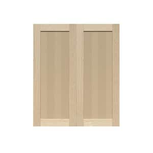 Lancaster Shaker Assembled 24 in. x 42 in. x 12 in. Wall Cabinet with 2-Doors in Natural Wood