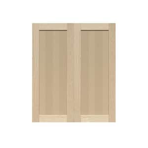 Lancaster Shaker Assembled 27 in. x 42 in. x 12 in. Wall Cabinet with 2-Doors in Natural Wood