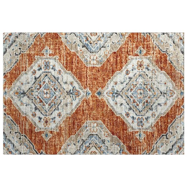 Dream Shag Premium Machine Washable Abstract ADS91 Clay 2 ft. x 3 ft. Accent Rug