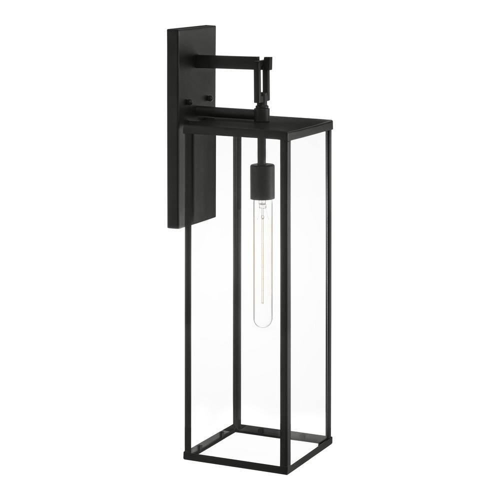 Porter Hills 26 in. Matte Black Hardwired Outdoor Wall Light Lantern Sconce with No Bulb Included price history on PriceWatchPro