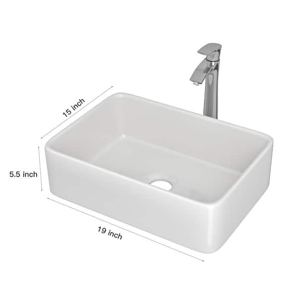 Small Bathroom Vanity,Narrow Bathroom Vanity With Sink Combo,Bath Rv  Cabinet White Ceramic Rectangular Vessel Sink For Small Space,Utility  Washing