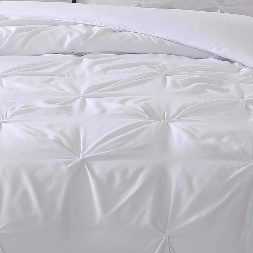 White Pintuck Twin XL Jersey Bedspread Cover Set