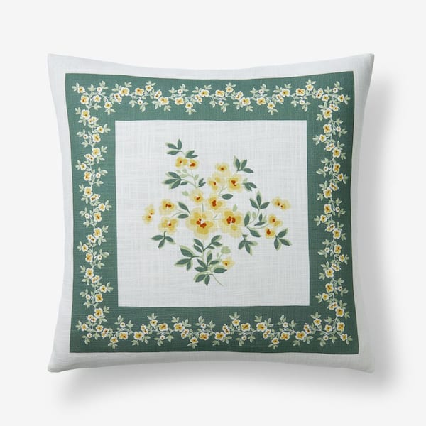 Company Cotton Suhana Decorative Green 20 in. L x 20 in. W Throw Pillow Cover