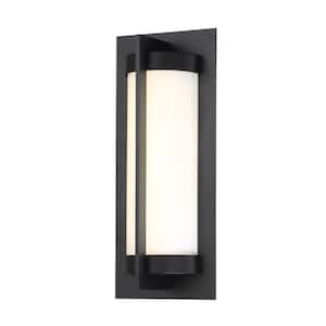 Oberon 14 in. Black Integrated LED Outdoor Wall Sconce, 3000K