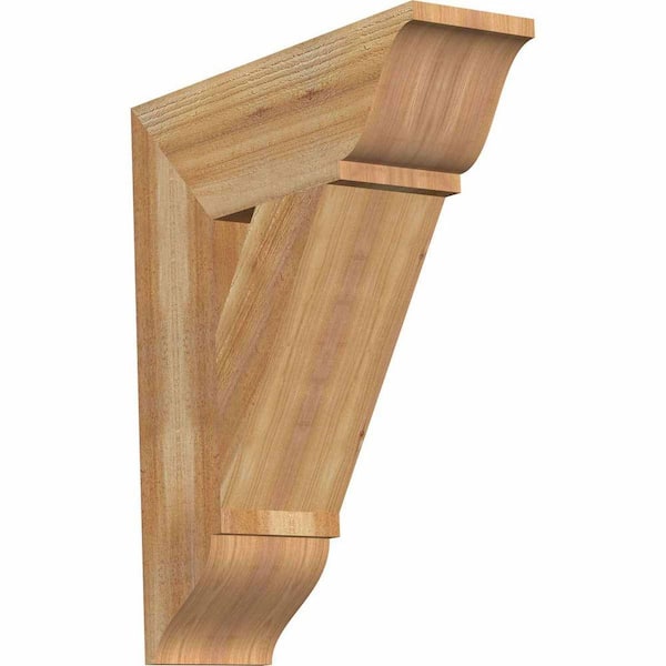 Ekena Millwork 6 in. x 24 in. x 20 in. Western Red Cedar Traditional Rough Sawn Bracket