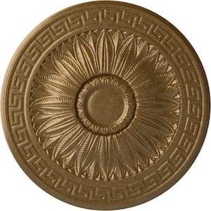 20 in. x 1-3/8 in. Randee Urethane Ceiling Medallion (Fits Canopies upto 3-7/8 in.) Hand-Painted Pale Gold
