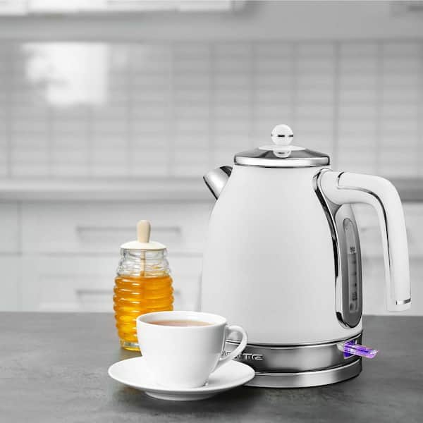 OVENTE 7-Cup Glass Cordless Body Electric Kettle with Stainless Steel  Removable Tea Infuser KG661S - The Home Depot