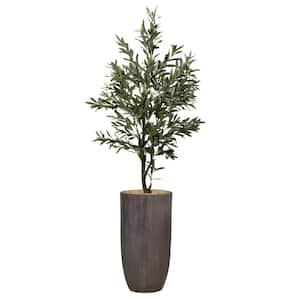 80 in. fake olive tree in a fiberstone planter