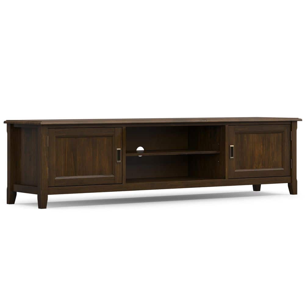 Burlington Mahogany Brown 72'' Solid Wood TV Media Stand