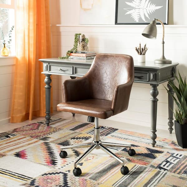 Cadence Brown/Chrome Swivel Office Chair