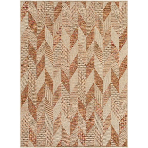 Crete Cottage 7 ft. x 9 ft. Indoor/Outdoor Area Rug, Tan