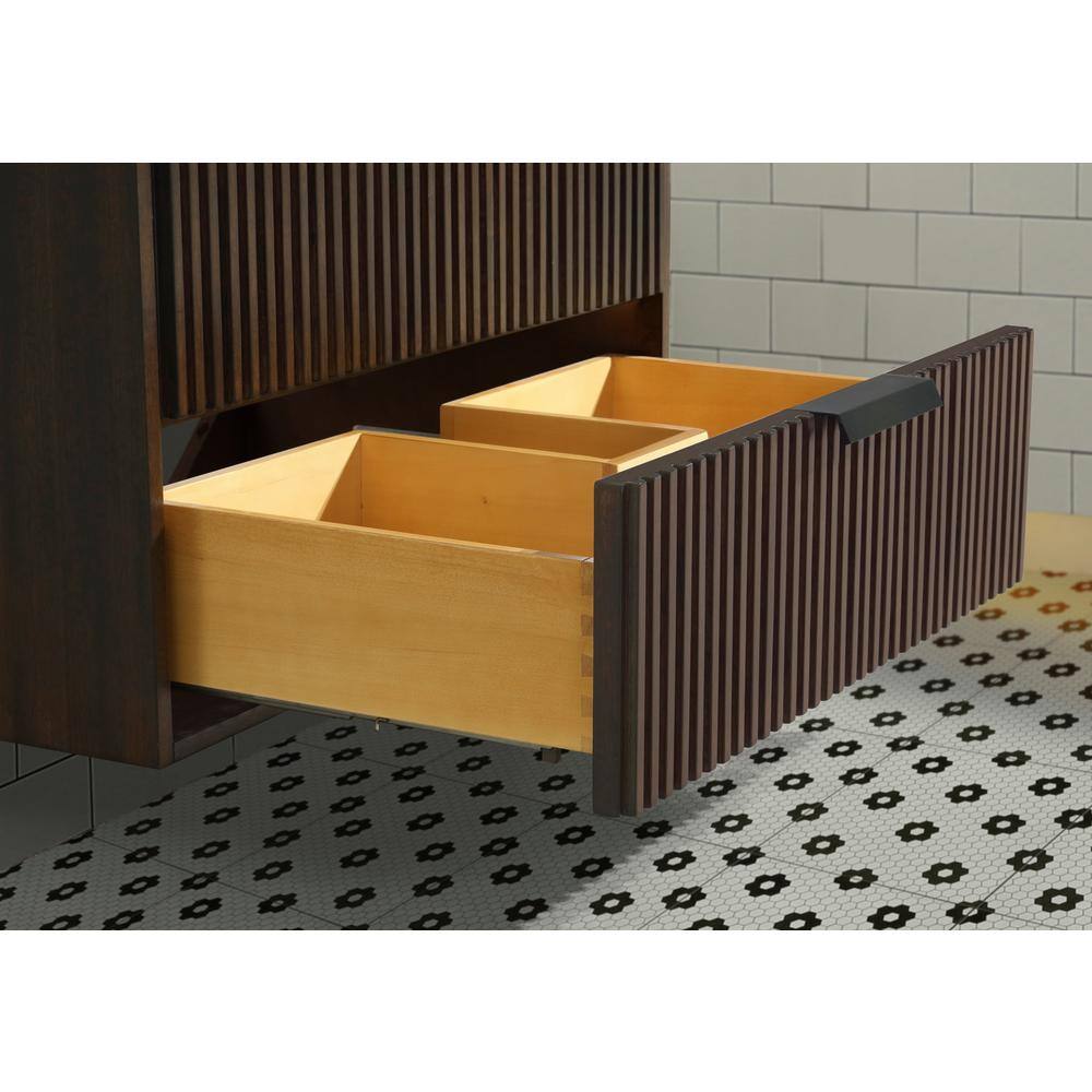 San Diego 30" Walnut Wood Bathroom Vanity with Ceramic Countertop