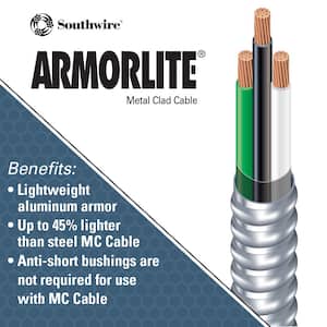 10/2 x 125 ft. Stranded CU MC (Metal Clad) Armorlite Cable