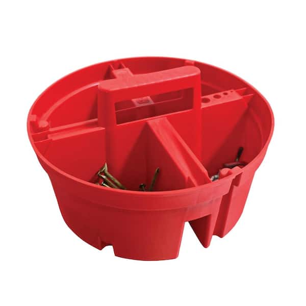 BUCKET BOSS 10.375 in. 4-Compartment Bucket Super Stacker Small Parts Organizer in Red