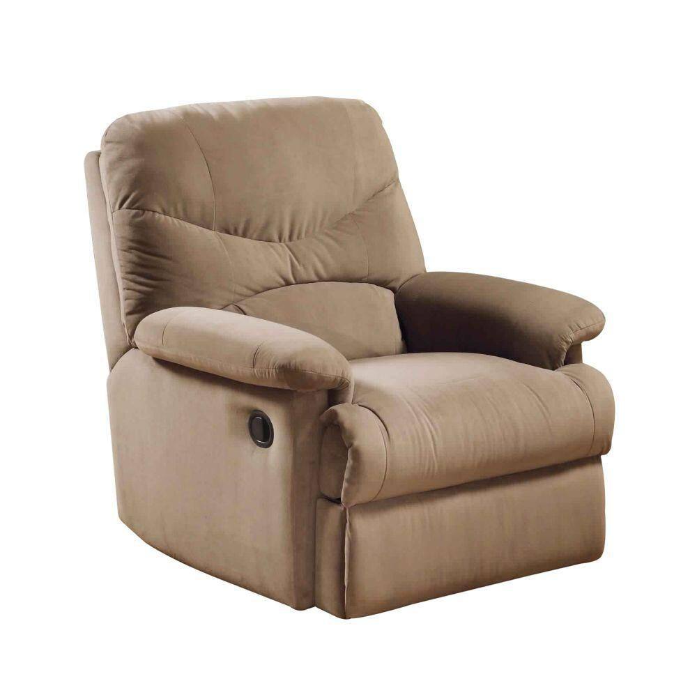 Benjara Deby Brown Modern Motion Recliner Chair with Soft Microfiber Seat BM280247 The Home Depot