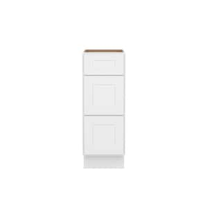 Easy-DIY 12 in. W x 24 in. D x 34.5 in. H Ready to Assemble Drawer Base Kitchen Cabinet in Shaker White with 3-Drawers