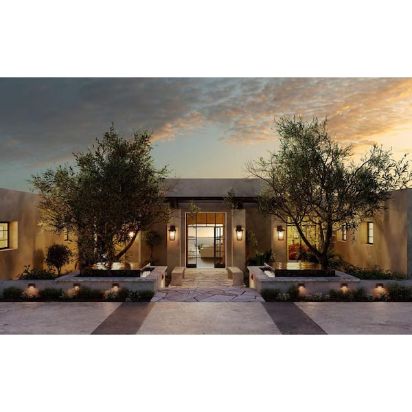 Indoor/Outdoor Hardwired Antique Bronze Integrated LED Wall or Stair Light with Photocell