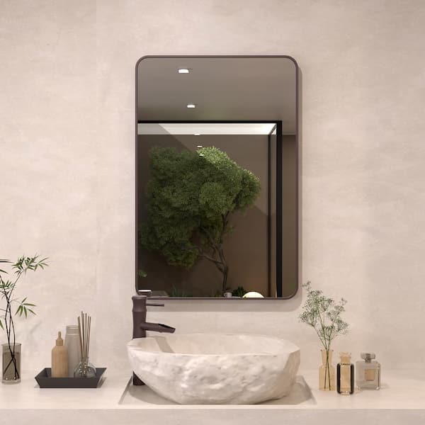 JimsMaison 24 in. W x 36 in. H Rectangular Aluminum Framed Wall Bathroom Vanity Mirror in Oil Rubbed Bronze