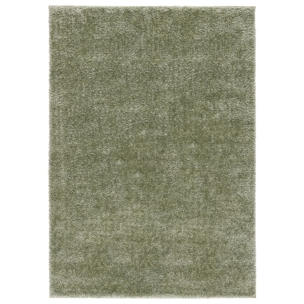Tahoe Shag 4 ft. x 6 ft. Sage Modern Solid Area Rug