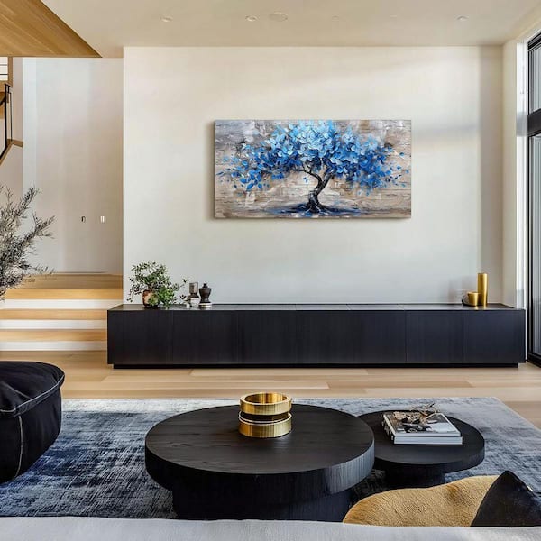 Tree of Life Large Wall Art Prints, Blue Tree Abstract Canvas Art