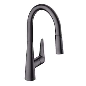 Talis S Single-Handle Pull Down Sprayer Kitchen Faucet with QuickClean in Brushed Black Chrome
