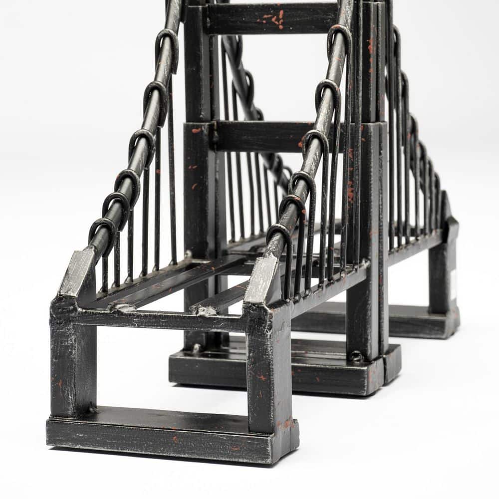 Industrial Black Metal Suspension Bridge Bookends Set