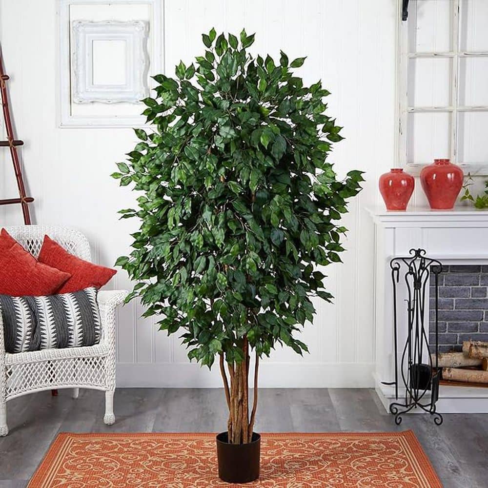 5.5 ft. Artificial Ficus Tree in Pot for Indoor/Outdoor