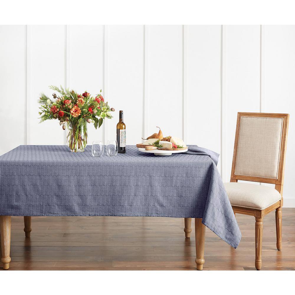 Gray Cotton Blend Rectangular Tablecloth, 60"x120"