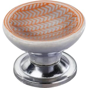 Arrow Pattern 1-4/7 in. Orange Cupped Cabinet Knob