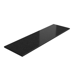 84 in. Solid Surface Granite Kitchen Countertop Extended in Black Galaxy