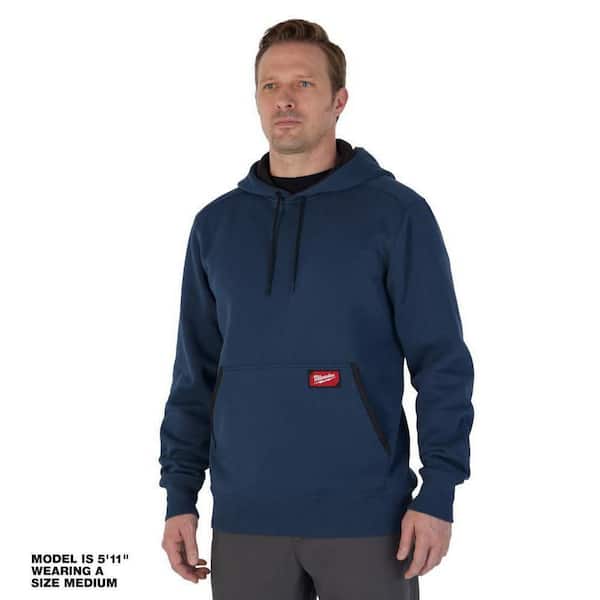 Milwaukee Men's 3X-Large Blue Midweight Cotton/Polyester Long-Sleeve Pullover Hoodie