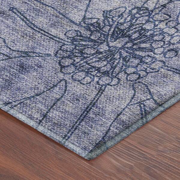 Mayfield Premium Machine Washable Abstract AMF2235 Gray 3 ft. x 5 ft. Area Rug